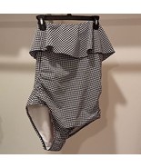 NWT Kona Sol gingham black and white high coverage one piece swimsuit L ... - $342.71 MXN