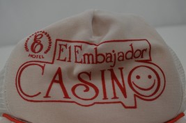 El Embajador Casino Hat Mesh Snapback Santo Domingo Dominican Republic White Vtg - £26.43 GBP