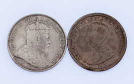 Lote De 2 Canadiense Plateado Monedas (1909 5C MB Y 1920 5C XF ) - $77.78