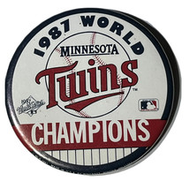 1987 Minnesota Twins World Series Champions MLB Pinback Button Pin 3-1/4” - £3.93 GBP