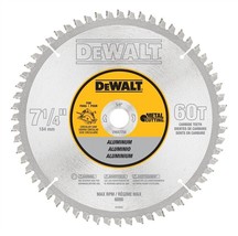 New Dewalt DWA7758 7-1/4" - 60 Carbide Tooth Aluminum Cutting Saw Blade 1430156 - £89.17 GBP