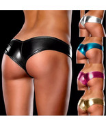 Sexy Women Wet Look Lingerie Underwear Faux Leather Panties G-String Bri... - €14,61 EUR
