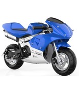 MotoTec Pocket Bike Gas Powered 49cc 2-Stroke EPA Blue MotoTec Phantom - $459.00