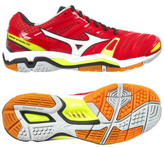 Mizuno Wave Stealth 4 Indoor Shoes Badminton Handball Squash Red Nwt X1GA160091 - $128.61