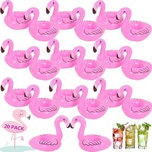 Flamingo Drink Floats 20 Pack Inflatable Flamingo Drink Holders Pool Drink Float - £22.18 GBP
