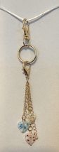 Handcrafted Convertible Keychain/Purse charm, Goldtone with Glass Heart ... - $11.88