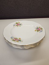 Set Of 4 Vintage JRJS CLUJ White Floral Gold Trim 10&quot; Dinner Plates (2 Availbl) - £14.94 GBP