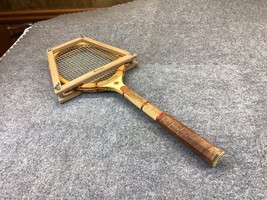 Vintage Bancroft &quot;Aussie&quot; Wooden Tennis Racquet with Frame, Antique / Di... - $19.75