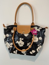 New, Esbag Collection Plastic Handbag. Black With Floral Print 15’’w - 1... - $11.29