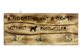 Rottweiler, a wooden wall peg, hanger with the picture of a dog and the words - £40.01 GBP