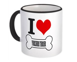 I Love Yorkshire Terrier : Gift Mug Pet Bone Cute Dog Mom Dog Dad - £12.70 GBP