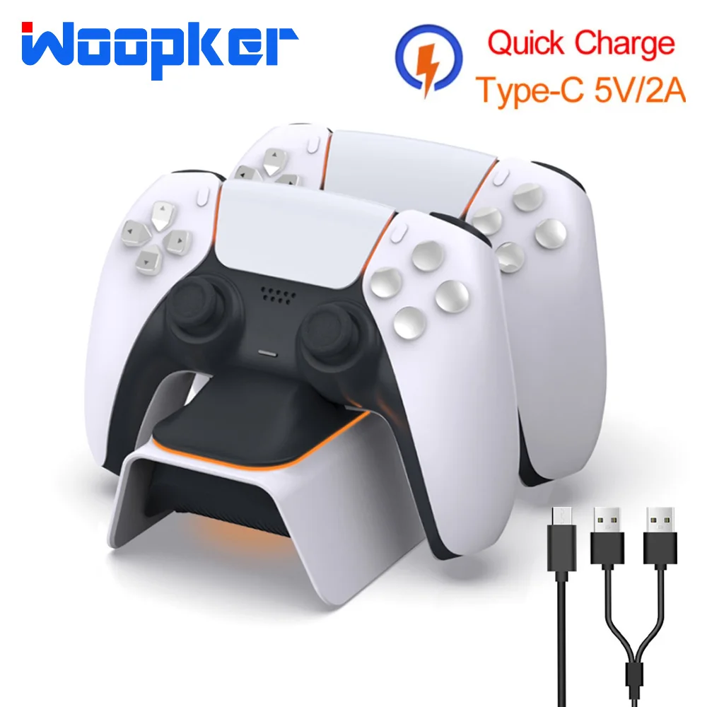 Dual Fast Charger for PS5 Controller Charging Dock Station LED Indicator USB - £17.35 GBP