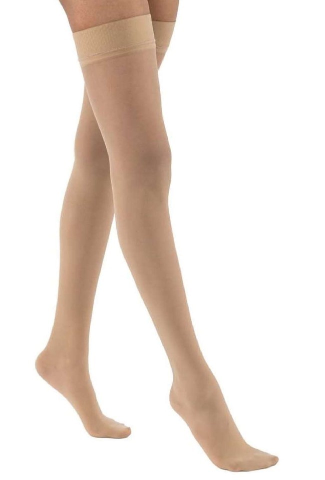 JOBST UltraSheer Thigh High Dot Band Closed Toe 20-30mmHg (Natural/Silky... - $82.45