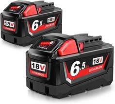 6500 Mah Li-Ion Batteries Replacement For Milwaukee M-18 Cordless Tool B... - £59.84 GBP