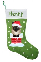 Siamese Cat Christmas Stocking, Personalized Siamese Cat Stocking - £30.37 GBP