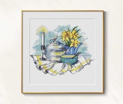 Daffodil cross stitch bouquet pattern pdf - Spring time cross stitch Narcissus  - £10.44 GBP