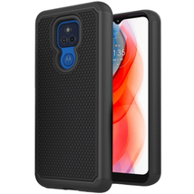 for Moto G Play 2021 Rugged Tuff Shockproof Hybrid Case Cover PC/TPU BLACK - £5.72 GBP