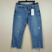 Zara Trafalue Deninwear Women&#39;s Jeans Size 4 Straight Cuffed Waist Ti5 - $31.18