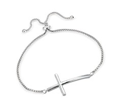 925 Sterling Silver Sideways Cross Bracelets - $91.68
