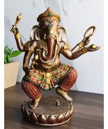 Hindu Supreme God Dancing Nritya Ganesha On Lotus Statue 8&quot;H Patron Of T... - $964.29 MXN