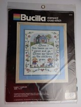 1990 Stamped FAMILY Sampler 11&quot; x 14&quot; by BUCILLA  #40395 - £9.49 GBP