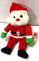 TY Santa 2008 Plush Christmas Ornament Jingle Beanies Collection 5" Tall - £3.94 GBP