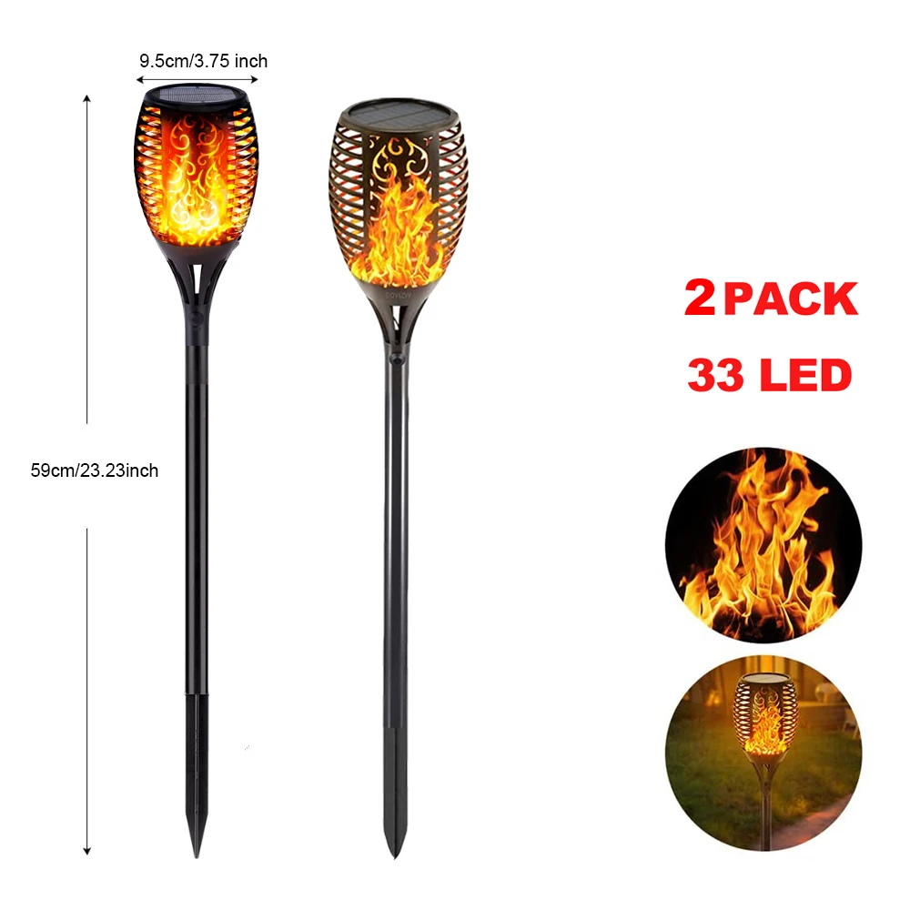 1-8 pcs Solar Lawn Dancing flame Torch Lights solar powered lamp flicker ground  - £184.32 GBP
