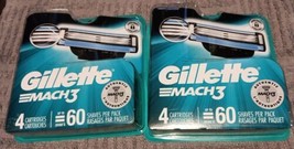 2 Pks. Gillette MACH3 Men&#39;s Razor Blade Refill Cartridges-4 Ct.(ZZ29) - £24.04 GBP