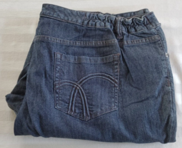 Liz Claiborne Slimming Stretch Cropped Blue Jeans Size 24 Cotton Denim - £11.66 GBP