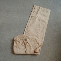 Woman Within Cotton Pants Womens Size 12W Petite Beige Wide Leg Drawstrings NWOT - £17.03 GBP