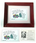 Sally Huss Artwork Framed Print Picture Dirty Dishes Cat Kitten Art Vint... - £39.30 GBP