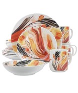 Elama Tulip Fields 16 Piece Round Porcelain Dinnerware Set - €126,01 EUR