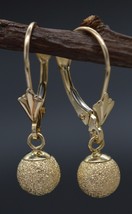 Solid 14k Yellow Gold Over Lever Back Drop/Dangle 2.20Gr. Earrings Jewelry Gift - £100.03 GBP