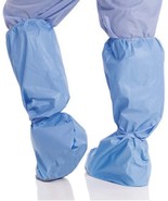 10 Pack Blue Disposable Polypropylene Boot Covers 18&quot; Tall 50 gsm - £12.47 GBP
