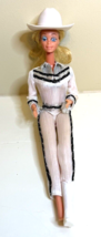 1980 Western Barbie Doll 1757 White Fringe Jumpsuit Hat Accessories Mattel VTG - £18.33 GBP