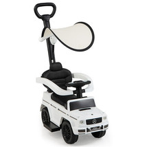 3-In-1 Ride on Push Car Mercedes Benz G350 Stroller Sliding Car with Canopy-Whi - £130.15 GBP
