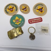 Vintage Boy Scout Lot - Pin, Badges, Scout Oath Keychain, Belt Buckle - £15.75 GBP