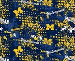 Cotton University of Michigan Wolverines U of M Fabric Print by the Yard... - £11.14 GBP
