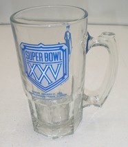 1991 Super Bowl XXV 25 32oz Glass Beer Stein Mug Slim Jim NY Giants vs Bills - £2.36 GBP