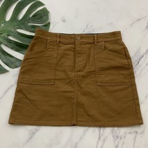 Prana Womens Nikit Skirt Size 8 Brown Organic Cotton Blend Short Pockets... - $26.72