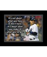 Inspirational Baseball Quote Poster Derek Jeter Motivational Wall Art Gift - $21.99 - $31.99