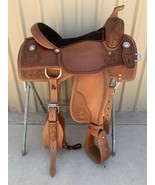 Eco Leather Western saddle on buffalo with color natural drum dye finished - $7,068.00 MXN+