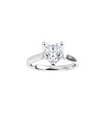 Heart Natural Mined Diamond Ring 14k White Gold (1 Ct D VS2 Clarity) GIA - £3,572.51 GBP