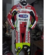 Custom MADE DUCATI  LEATHER RACING MOTORCYCLE MOTORBIKE SUITS WITH PROTE... - £227.89 GBP