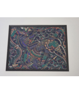 Vintage Painting On Silk Thai Asian Warrior Colorful Green Print Framed - $462.61 MXN