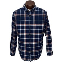 Lands End Taylor Fit Blue Red Plaid Flannel Outdoor Shirt Mens 16 - 16.5... - $23.75