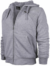 Men&#39;s Quilted Moto Sherpa Fleece Lined Zip Up Hoodie Jacket - $37.39