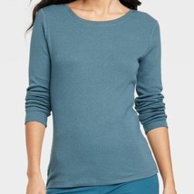 A New Day Long Sleeve Ribbed T-Shirt Basic Blue Shirt Long Sleeve Layer ... - £7.77 GBP