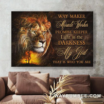 Lion Poster Way Maker Miracle Worker Promise Keeper Light In The Darkness My God - £12.78 GBP