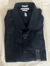 Van Heusen Classic Fit Wrinkle Free Dress Shirt Men Black Pin Cord 18-1/... - $27.72